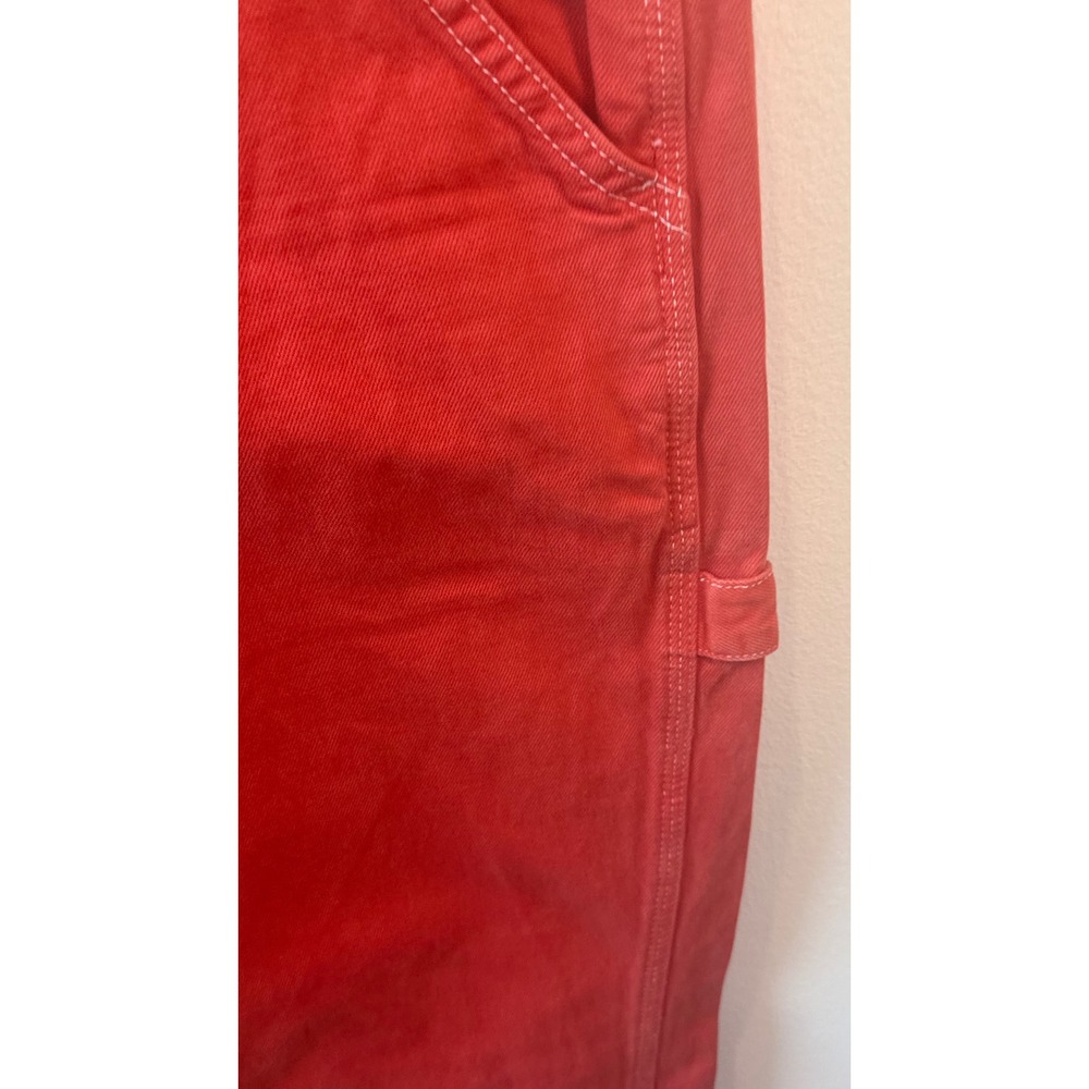 BDG Urban Outfitters Red High Waisted Carpenter Pants Size 25 Utility Denim - Picture 2 of 9